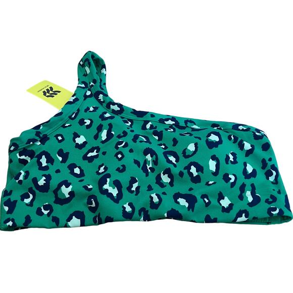 All in Motion Women's Green Leopard Print Asymmetrical Sports Bra - Medium - NWT - Picture 6 of 6